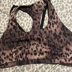 Fabletics Brown and Black Leopard Sports Bra